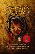 Cover of Sycorax's Daughters, edited by Kinitra Brooks, Linda D. Addison, and Susana Morris, showing a girl's face wrapped in thorns